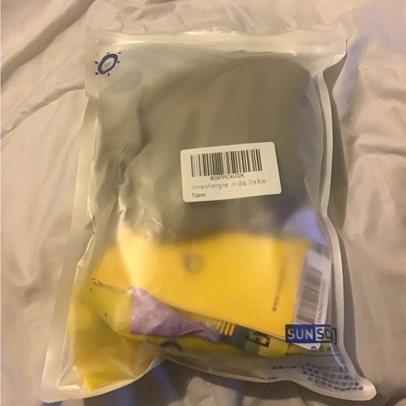 Oh Sunny gray fisherman bucket hat with arm covers & bag carrier NWT - Picture 8 of 9